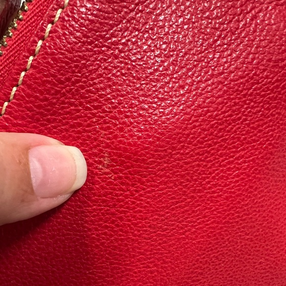 Dooney & Bourke Red Pebble Leather Letter Carrier Bag - Picture 16 of 16